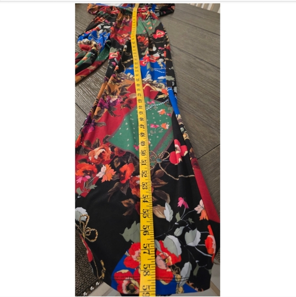 VENUS Wrap Collar Colorful Multicolor Floral Jumpsuit Size M - Picture 11 of 12
